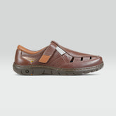 Julio - Sandalia Casual de Piel Café con Correa Ajustable - Para Hombre Jarking